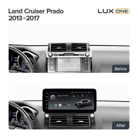 Магнитола для Toyota Land Cruiser Prado 150 2013-2017 - Teyes LUX ONE ROUND монитор 12.3" 2K QLED на Android 10, ТОП процессор, CarPlay, 4G SIM-слот