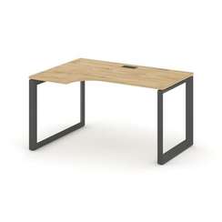 Style Project Стол рабочий эргономичный SN-59O.SPA-022(L) Тиквуд Светлый/Металл Антрацит/Черный Загл