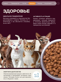Корм сухой для взрослых стерилизованных кошек породы Канадский сфинкс, полнорационный комплекс, с индейкой, 2 кг, QUATTRO
