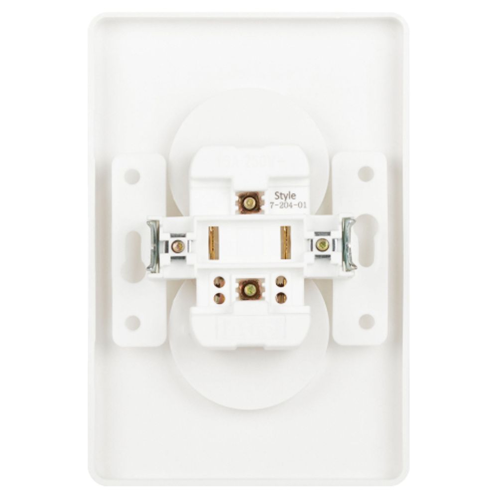 Розетка Intro Style 7-204-01 двойная без заземления 2х2P, 16А-250В, IP20, СУ, белый | Intro