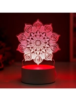Светильник 3D ночник RISALUX «Сандала», LED RGB, от сети, 9.