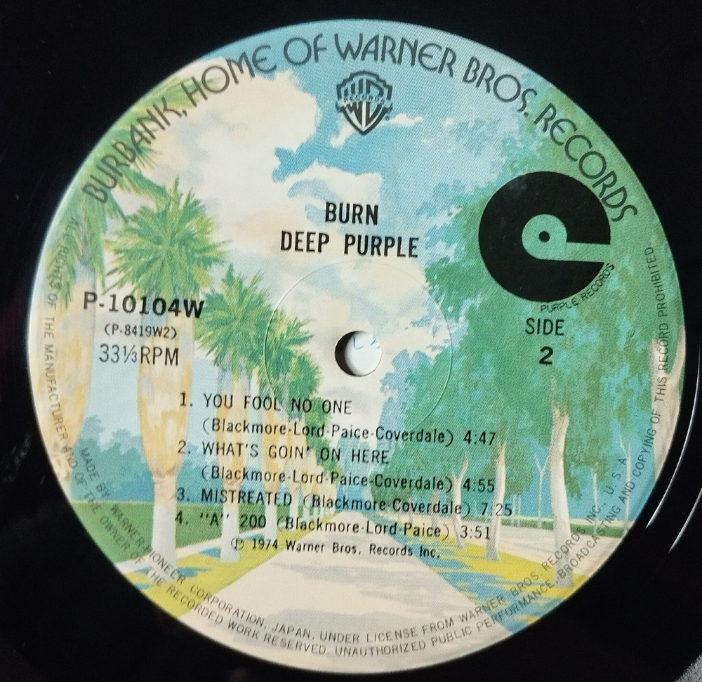 Винтажная виниловая пластинка LP Deep Purple Burn (Japan 1976) (Obi) Mistreated