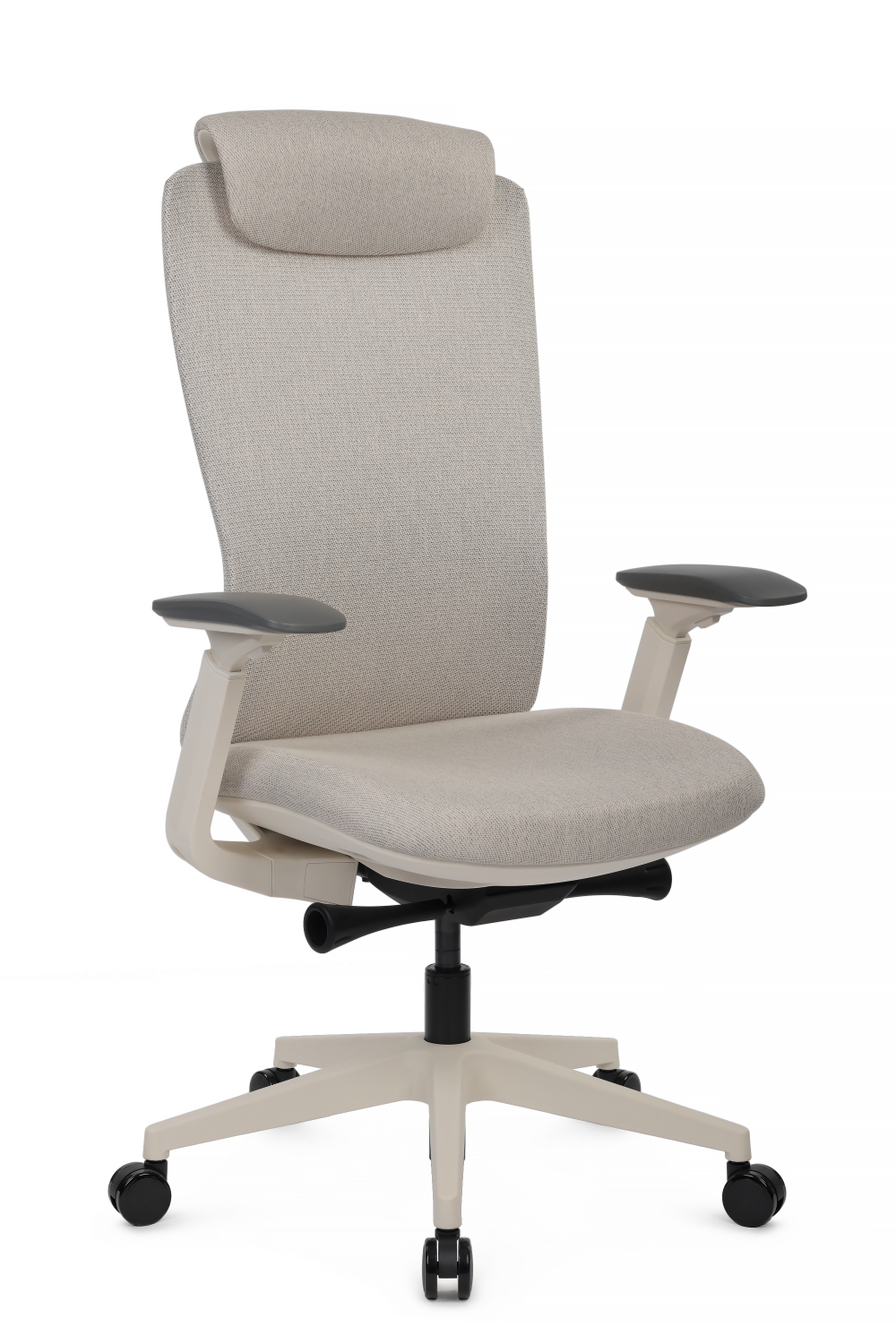 Кресло Riva Гемини EGE-002AW Белый пластик/Светло-бежевый