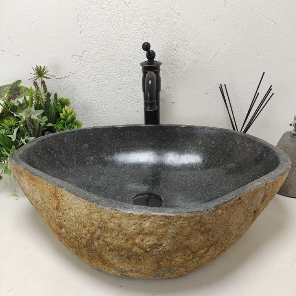 Раковина из речного камня RS-62010 (58*45*16)