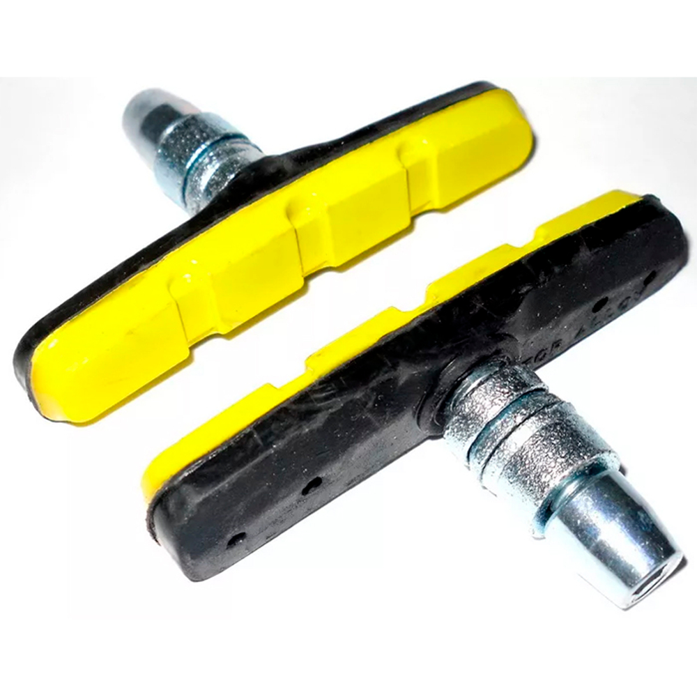 Колодки для V-brake, длина 70мм, чёрно-жёлтые ASHIMA