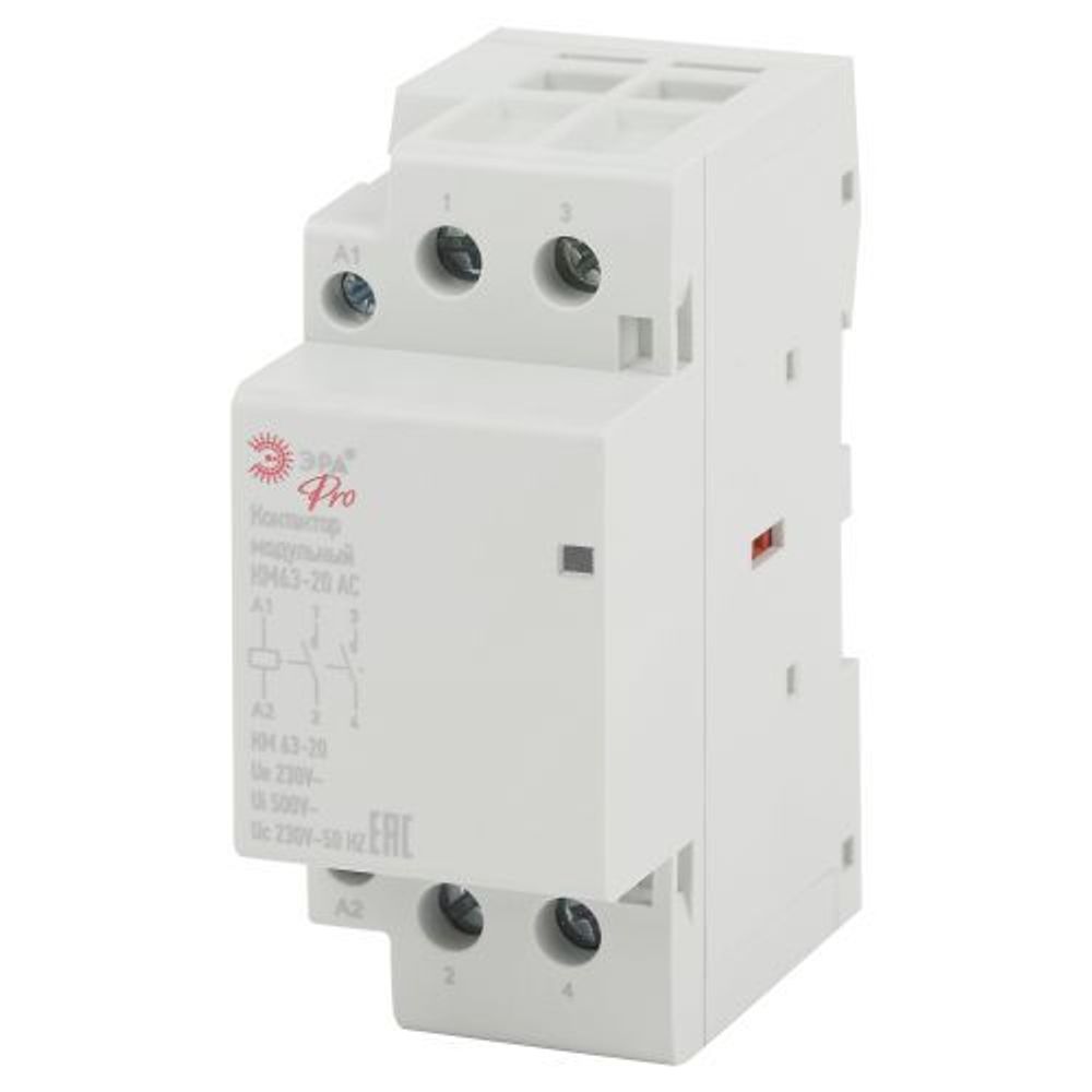 Контактор модульный КМ63-20 AC PRO NO-902-296 ЭРА Б0049161