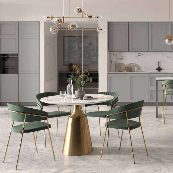 Стул Turin черный велюр с золотыми ножками