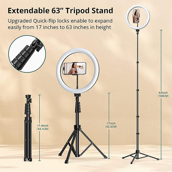 Кольцевая лампа для селфи ATUMTEK 12&quot; Selfie Ring Light with 63&quot; Extendable Tripod Stand (ATRL131)