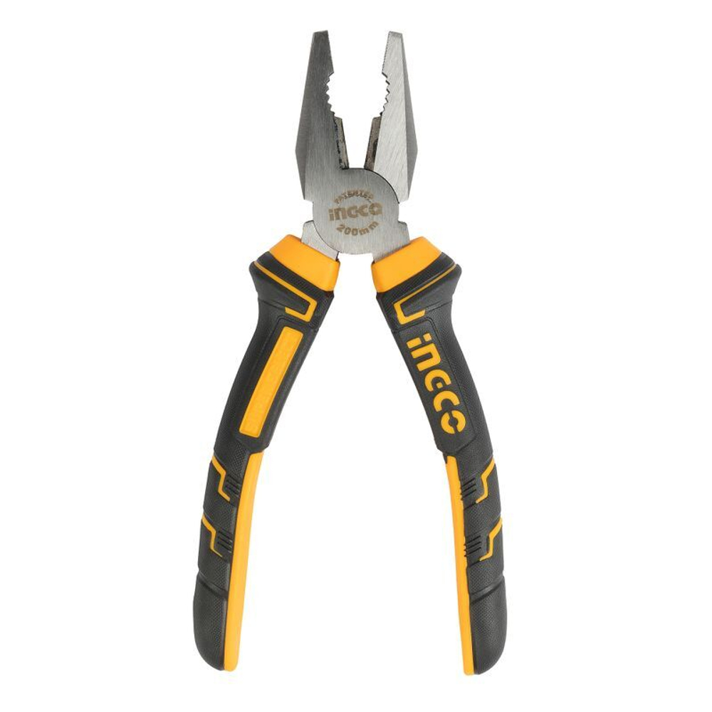 Плоскогубцы INGCO 200 мм с двухкомпонентной рукояткой