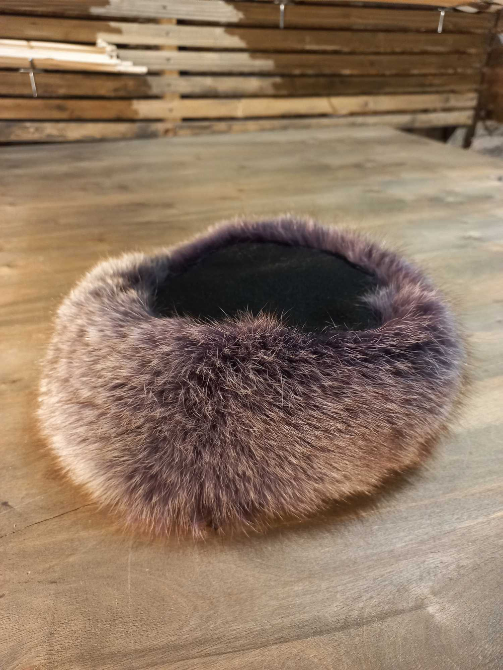 Шапка чёрная с мехом