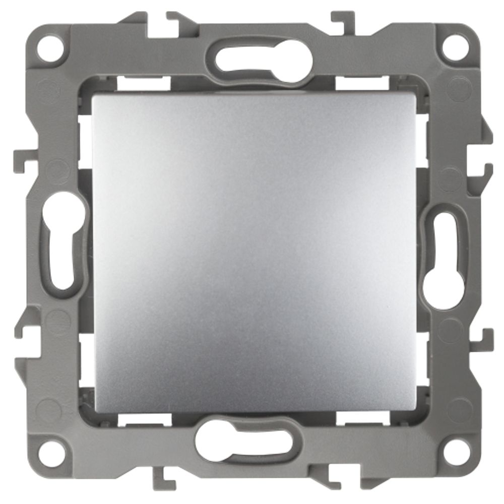 12-1111-03 ЭРА Кнопка, 10АХ-250В, Эра12, алюминий | ЭРА 12 Алюминий