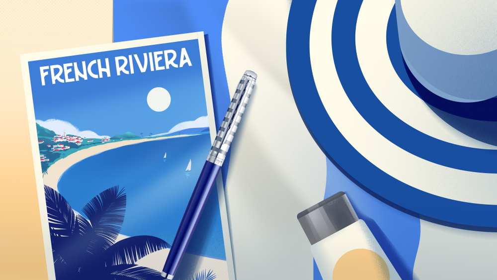 Перьевая ручка Waterman Hemisphere French riviera Deluxe BLU LOUNGE в подарочной коробке