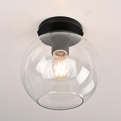 Потолочный Светильник Rh Utilitaire Globe Shade Flushmount Black By Imperiumloft