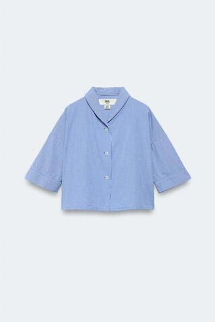 ZARA РУБАШКА В ПОЛОСКУ - LIMITED EDITION, СИНИЙ