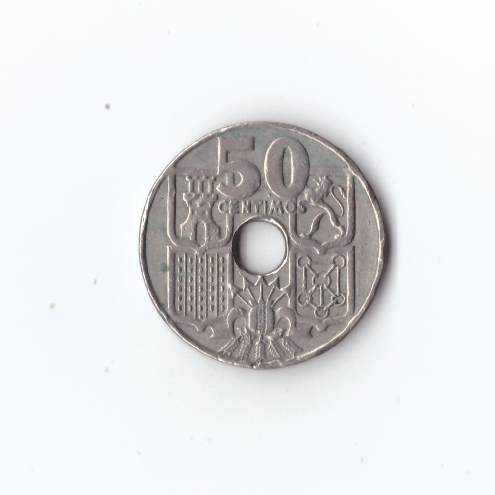 Испания. 50 сентим 1949 г. Якорь. XF