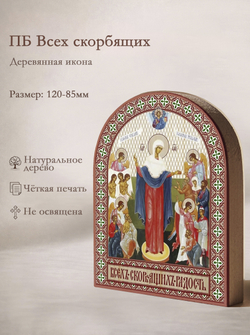 Икона аркой ПБ Всех скорбящих радость на дереве: 95 х 120 (Синопсисъ)
