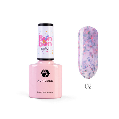 Камуфлирующая база ADRICOCO  Bonbon Potal №2 с цветной поталью 8 мл