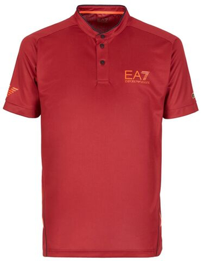Мужское поло теннисное EA7 Man Jersey Jumper - red dahlia