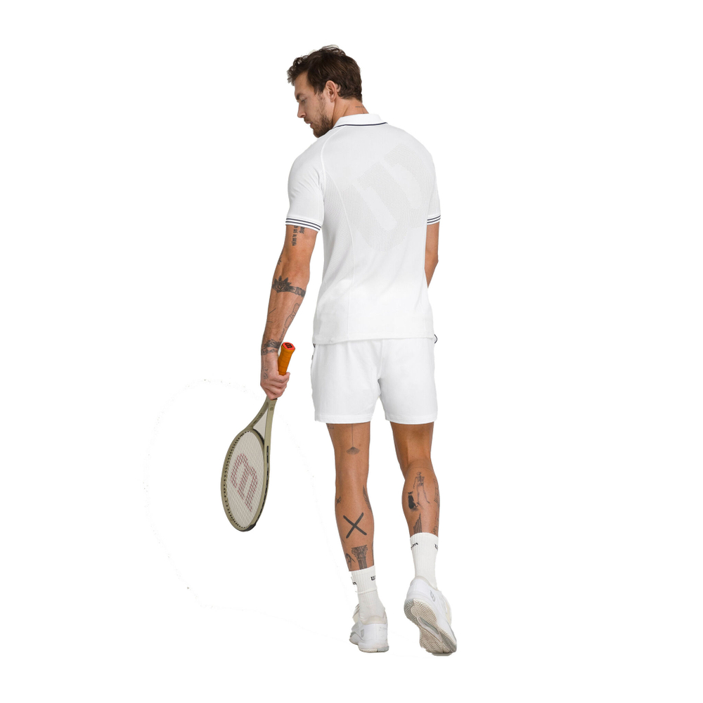 Мужское теннисное поло Wilson Players Seamless Polo Men - White