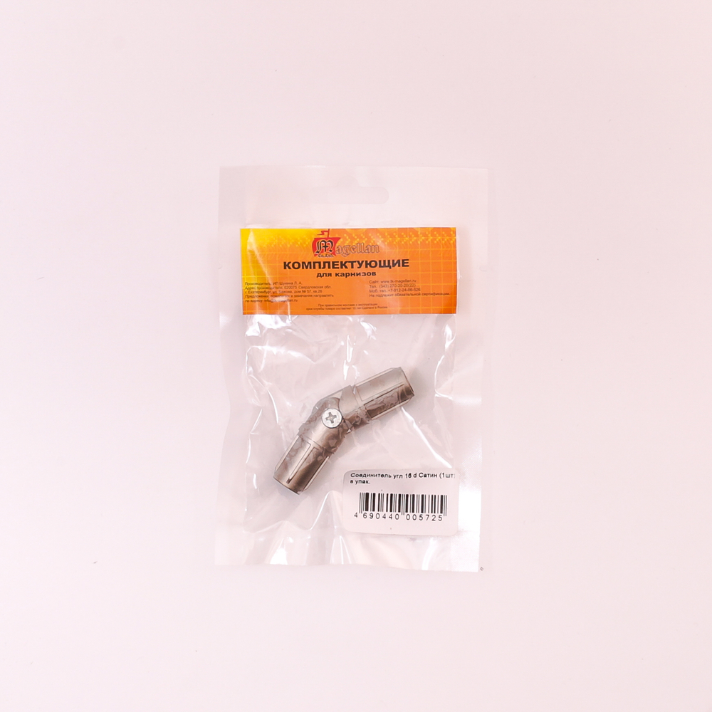 Соединитель карниза угловой, сатин, 16мм