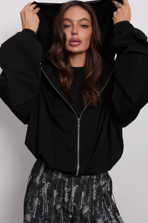 Худи черное с надписью 2SIDES