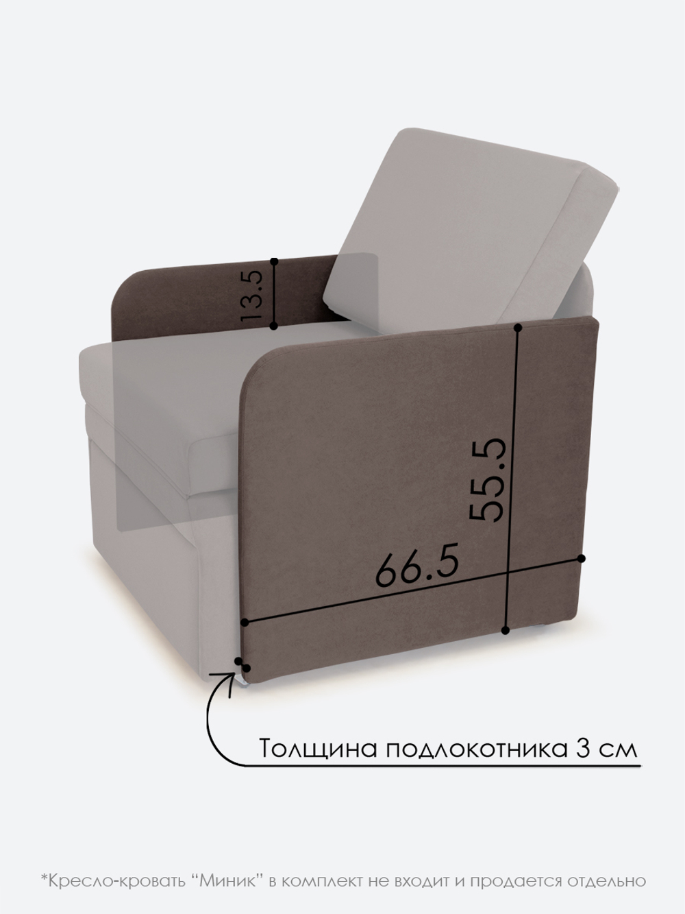 Подлокотники для кресла-кровати Миник, комплект из 2 шт (левый и правый)