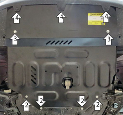 Защита стальная 2 мм Д, КПП Changan UNI-T с 2020г MOTODOR.77206
