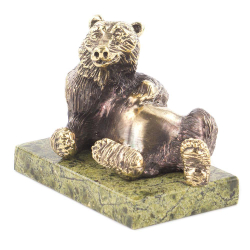 Статуэтка "Медведь лежит" из бронзы и змеевика G 119952