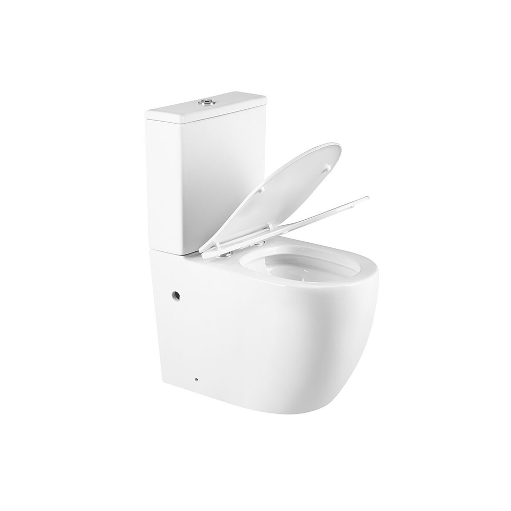 Унитаз-компакт Evo VT2-34 безободковый, белый, Geberit, ультратонкое сиденье soft-close, P-trap