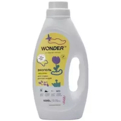 WONDER LAB  1л Эко-гель для стирки детских вещей "Цветы Хлопка" 1л*6