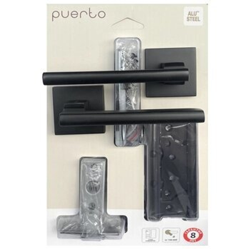 Комплект дверной фурнитуры Пуэрто защ. сантех. черный
