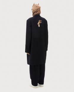 UNDERCOVER ПАЛЬТО С ВЫШИВКОЙ БИСЕРОМ ЧЕРНОЕ