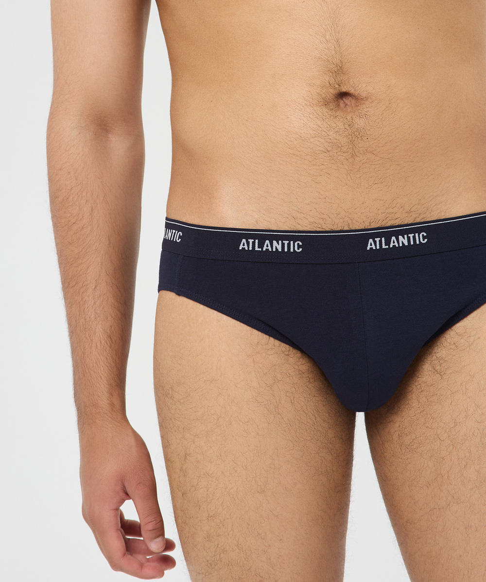 Мужские трусы слипы спорт Atlantic, набор 2 шт., хлопок, темно-синие + зеленые, 2RMP-001