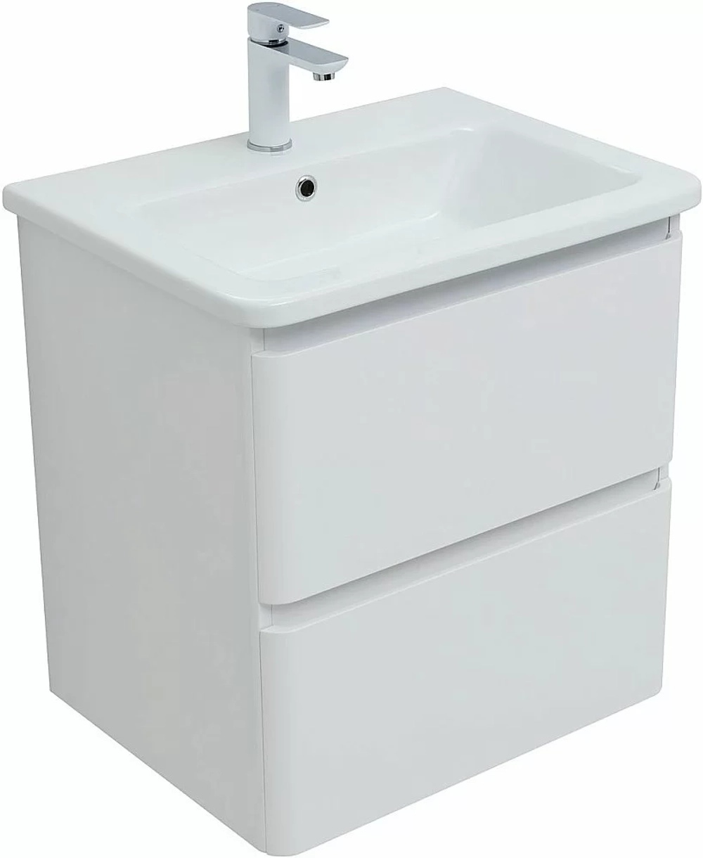 Тумба с раковиной Aquanet Эмбер 330465 60 белый матовый