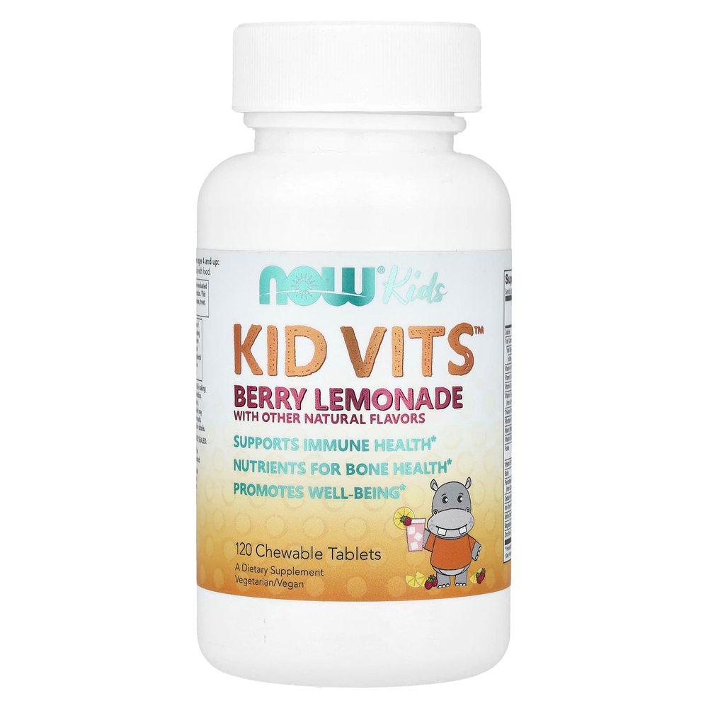 NOW Foods, Kids, Kid Vits™, детские витамины, со вкусом ягодного лимонада, 120 жевательных таблеток