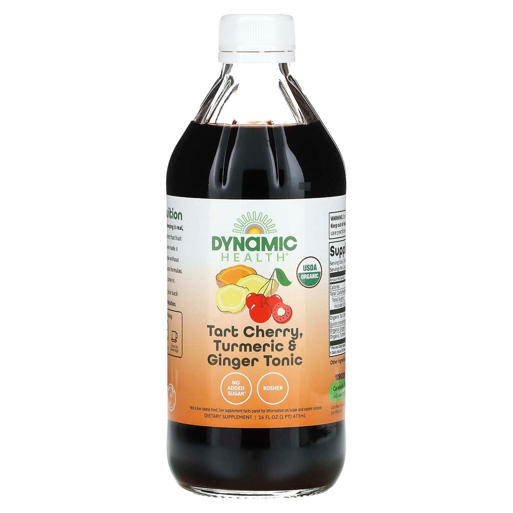Dynamic Health, Tart Cherry, тоник с куркумой и имбирем, в стакане, 473 мл (16 жидк. Унций)