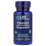 Life Extension, калий с магнием пролонгированного действия, 60 вегетарианских капсул