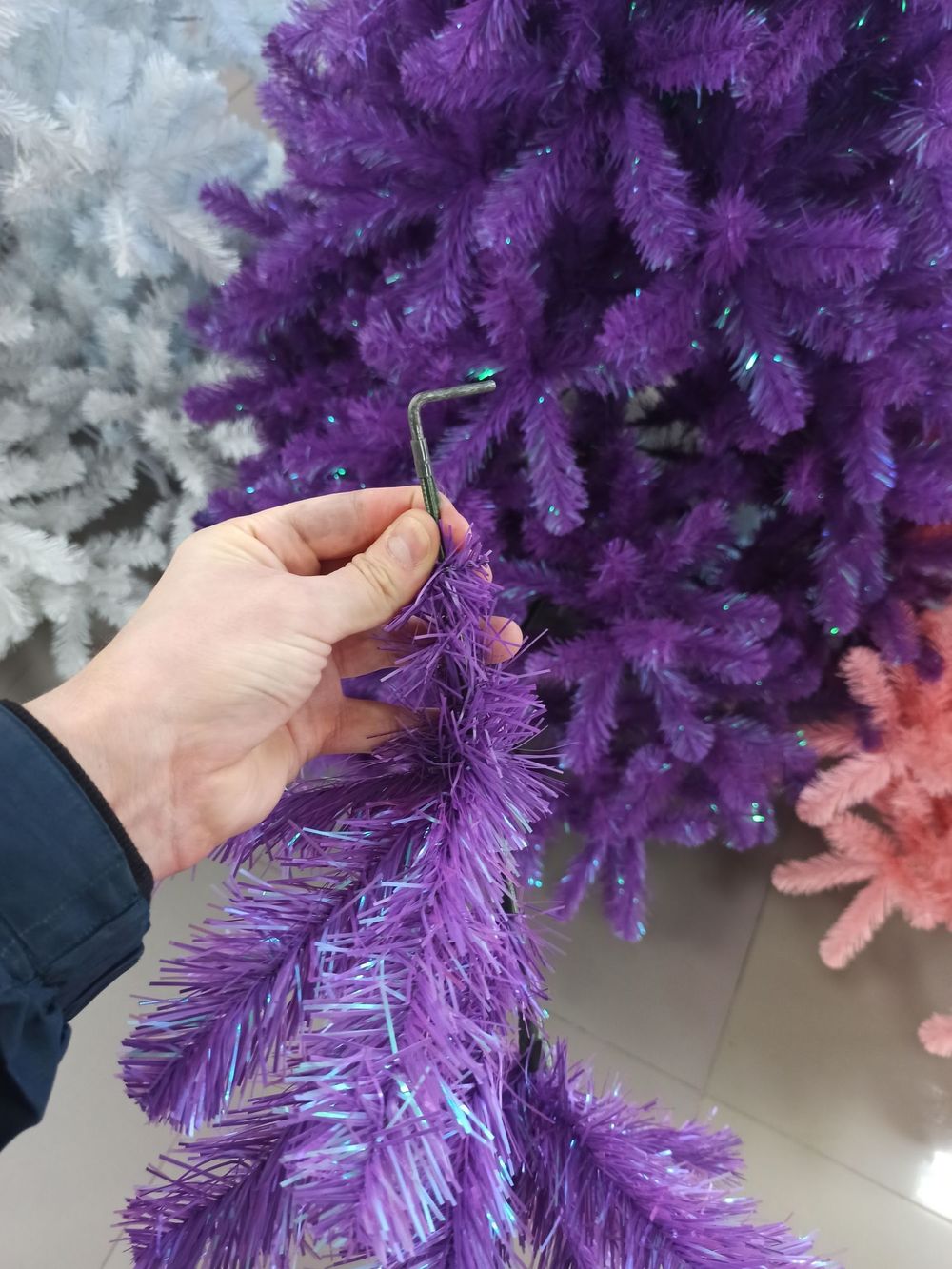 Искусственная фиолетовая елка «Искристая фиолетовая» (пвх) 180 см / 1.8 м