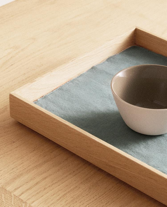 ZARA HOME ЛЬНЯНАЯ САЛФЕТКА, СВЕТЛО-ГОЛУБОЙ