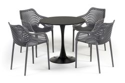 "Беллини" обеденная группа на 4 персоны, цвет темно-серый