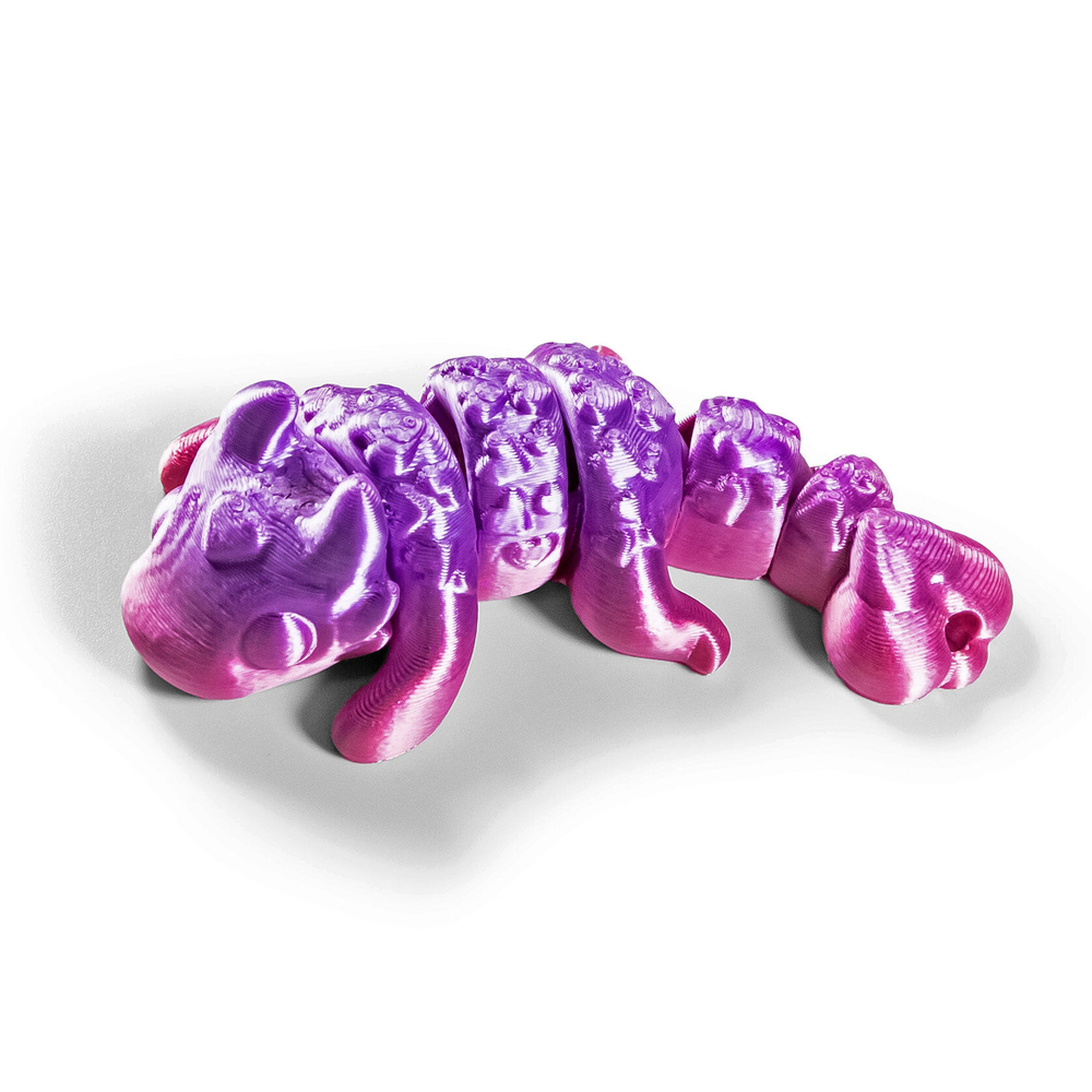 Игрушка-антистресс дракончик с сердцем, 3D печать, сиренево-розовый