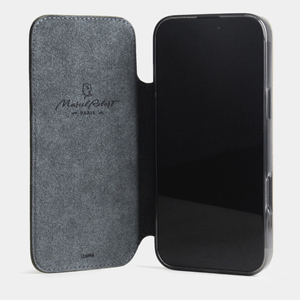 Чехол-книжка кожаная для iPhone 16 Pro Max, теленок зеленого цвета