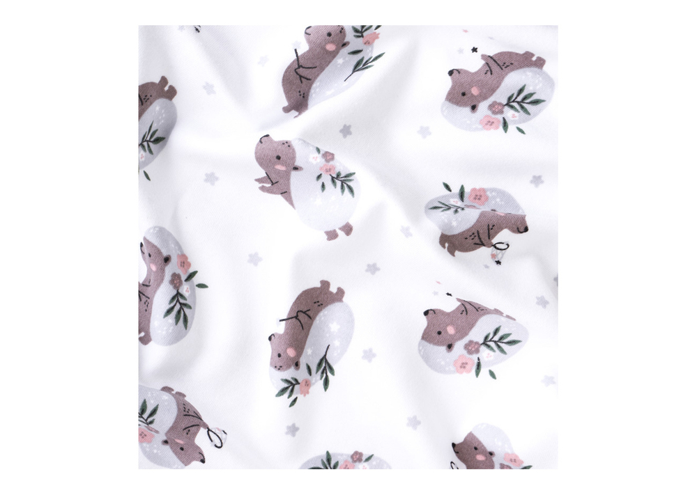 Простынь для кроватки Ellipsebed (ёжики с цветами, трикотаж)