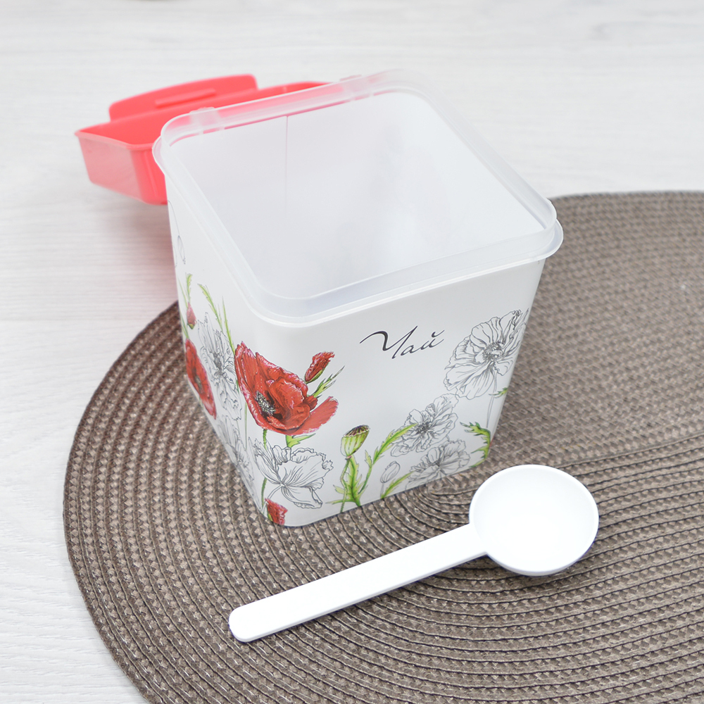 Емкость 1,2л Маки (чай) с ложкой