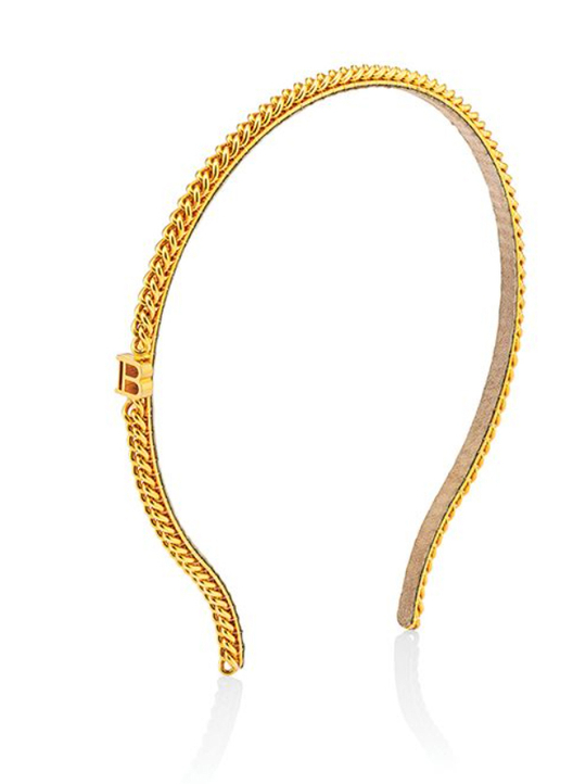 Balmain Hair Couture Золотой ободок косичка Pont Des Arts Chain​ Headband Small