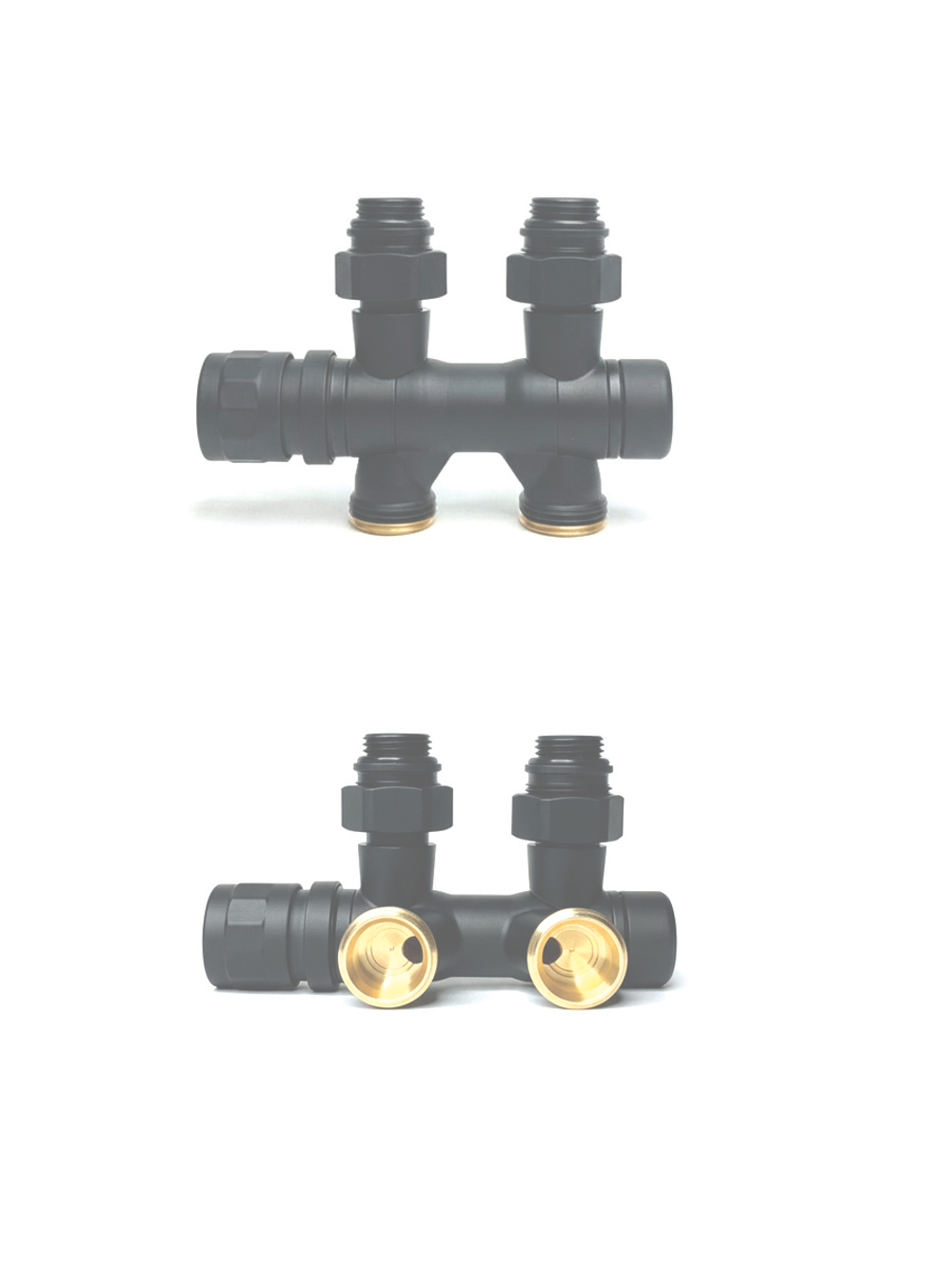 Комплект термостатический универсальный Thermo, 1/2" x 3/4", с термоголовкой, черный