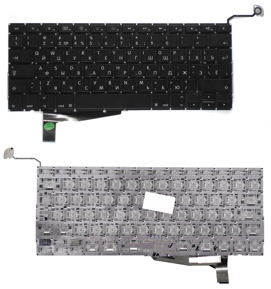 Клавиатура для ноутбука Apple MacBook Pro 15&quot; A1286 Series (Г-образный Enter. Черная, без рамки)