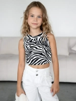 Летний кроп топ трикотажный детский