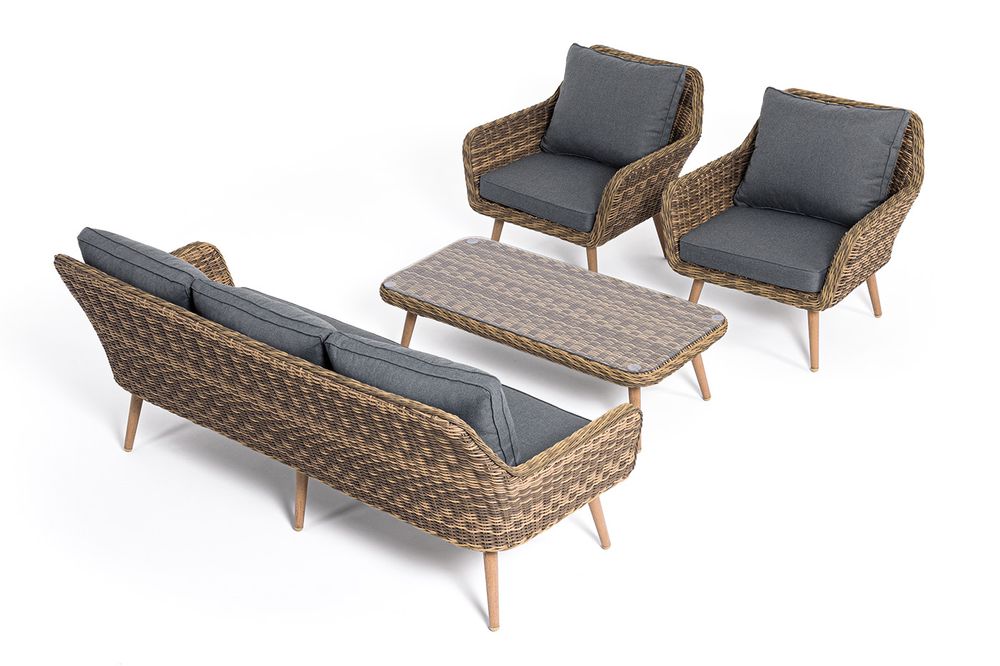 "Прованс" лаунж-зона плетеная из искусственного ротанга, цвет соломенный