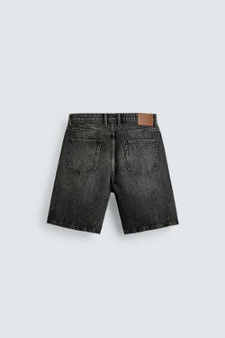 ZARA ДЖИНСОВЫЕ ШОРТЫ RELAXED FIT, ТЕМНО-СЕРЫЙ